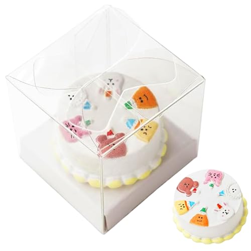 Heidouse 2 Sets Mini -Kuchen, Mini -Harz -Lebensmittel mit 1/12 Skala mit klarer Kiste, realistische kleine Dessertgebäckbäckerei für Puppenhausküchen und Esszimmer von Heidouse
