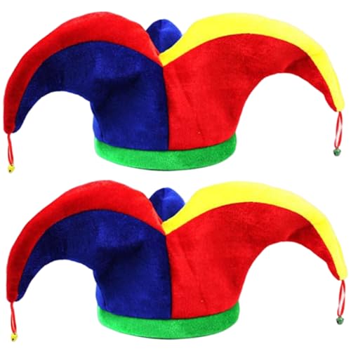 Heidouse 2pcs Joker Hut lustiger dekorativer Clownhut mit Bells Clown Kostümzubehör für Mardi Gras Carnival Festival Party Heidouse 2pcs Joker Hut lustiger dekorativer Clownhut mit Bells Clown Kostümzubehör für Mardi Gras Carnival Festival Party von Heidouse