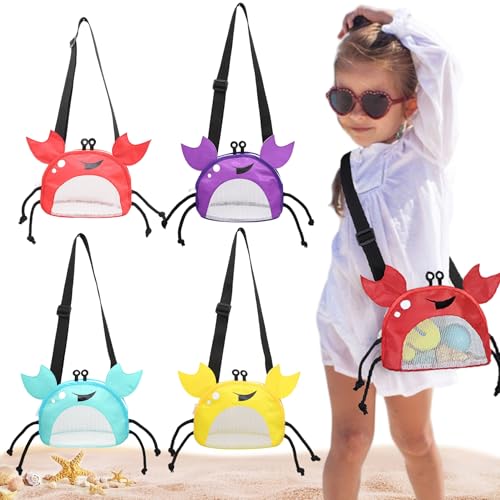 Heidouse 4PCS Kids Beach Bag, krabbenförmige Maschentasche mit Reißverschluss Personalisiertes Muschel, der Beutel für Junge und Mädchen sammelt Heidouse 4PCS Kids Beach Bag, krabbenförmige Maschentasche mit Reißverschluss Personalisiertes Muschel, der Beutel für Junge und Mädchen sammelt von Heidouse