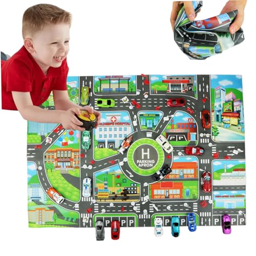 Heidouse Autospielmatte, 33x23 Zoll wasserdichtes Nicht gewebter Stoff Spielzeugauto-Matte, Faltbare Nicht rutschende Bildungsstädte-Verkehrs-Road-Teppich für Kinderspielzimmer Schlafzimmer Heidouse Autospielmatte, 33x23 Zoll wasserdichtes Nicht gewebter Stoff Spielzeugauto-Matte, Faltbare Nicht rutschende Bildungsstädte-Verkehrs-Road-Teppich für Kinderspielzimmer Schlafzimmer von Heidouse