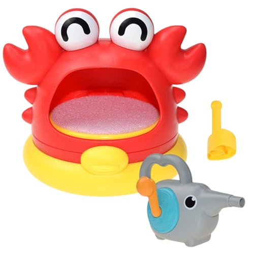 Heidouse Bath Bubble Machine, niedliche Cartoon Crab Bubble Machine Bad Spielzeug mit 2 Anhängen, ohne Akku erforderlich, Bildungsgeschenk für Kinder im Alter von 12 bis 18 Monaten von Heidouse