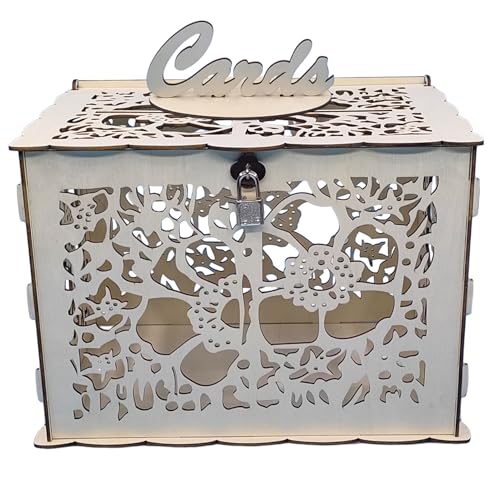 Heidouse Hochzeitskartenschachtel für Empfang Großer rustikaler hölzerner DIY -Umschlagkartenbox mit Schlossschlitz und Zeichen für Empfang Jubiläumsgeburtstagsfeiern Heidouse Hochzeitskartenschachtel für Empfang Großer rustikaler hölzerner DIY -Umschlagkartenbox mit Schlossschlitz und Zeichen für Empfang Jubiläumsgeburtstagsfeiern von Heidouse