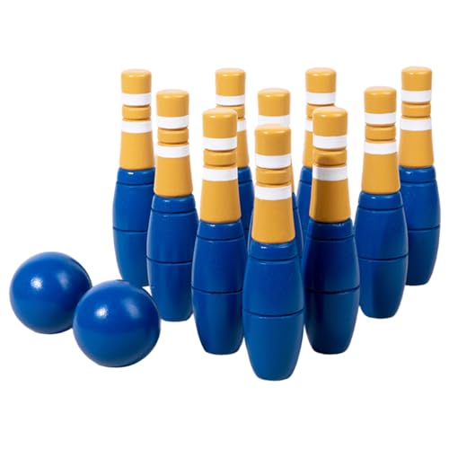 Heidouse Kids Bowling -Set, hölzerne Bowlingspiel mit Aufbewahrungstasche, glatt und tragbares Kleinkind -Outdoor -Spiel für Kinder 36 Monate Up von Heidouse