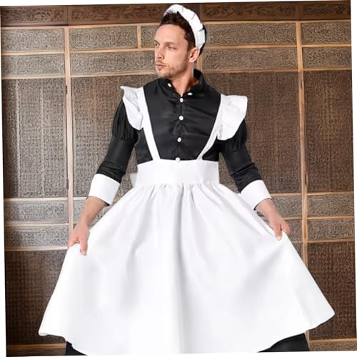Maid -Outfit für Männer, viktorianische Maid -Uniform mit Kopfbewegungen und Vorsätzen, Cosplay -Kostüm für Anime -Party, Rollenspiele, Schauspielkleid, Themenparty, M, besonderer Anlass Maid -Outfit für Männer, viktorianische Maid -Uniform mit Kopfbewegungen und Vorsätzen, Cosplay -Kostüm für Anime -Party, Rollenspiele, Schauspielkleid, Themenparty, M, besonderer Anlass von Heidouse
