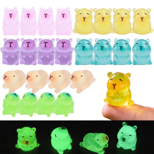 Mini Capybara Figuren 24PCS 6 Farb- und Stilglühen im dunklen Mini Capybara DIY Friendly Decorative Harztiere für Mikrolandschaft, Dollhouse, Bonsai Mini Capybara Figuren 24PCS 6 Farb- und Stilglühen im dunklen Mini Capybara DIY Friendly Decorative Harztiere für Mikrolandschaft, Dollhouse, Bonsai von Heidouse