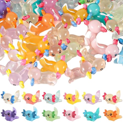 Mini Harz Axolotl 64pcs niedlich & Cartoon Luminous Mini Axolotl DIY Friendly Dekorative Harztiere für Bonsai Pool Dollhouse Aquarium Tabletop, zufällige Farbe Mini Harz Axolotl 64pcs niedlich & Cartoon Luminous Mini Axolotl DIY Friendly Dekorative Harztiere für Bonsai Pool Dollhouse Aquarium Tabletop, zufällige Farbe von Heidouse