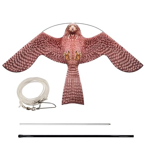 Vogelschutzmittel im Freien im Freien, realistischer Eagle Kite mit Pole Professional Pigeon Scarer Farm Protector für Gebäude, Balkonen, Gärten Vogelschutzmittel im Freien im Freien, realistischer Eagle Kite mit Pole Professional Pigeon Scarer Farm Protector für Gebäude, Balkonen, Gärten von Heidouse
