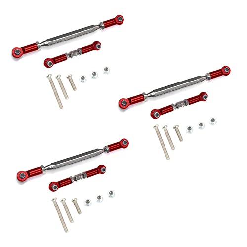 Heiikiuy 3 x verstellbare Lenkstange aus Metall Servo Link Zugstange für MN D90 D99 MN-90-45, Rot Heiikiuy 3 x verstellbare Lenkstange aus Metall Servo Link Zugstange für MN D90 D99 MN-90-45, Rot von Heiikiuy