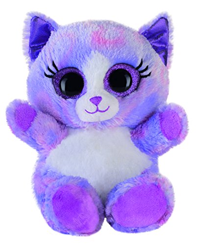 Bauer Spielwaren Heinrich Bauer_14241 Blickfänger Glitter Lashy Katze Plüschtier: Kuscheltier mit Glitzer-Katzen-Augen, ideal auch als Smartphone-Halter, 15 cm, lila -14241 von Bauer Spielwaren