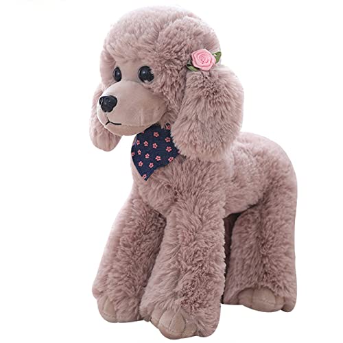 Heionia Hund Kuscheltier Teddy Plüschtier Mit Schal - Kawaii Pudel Plüsch Stofftier Dog Geschenk für Kinder Mädchen (Grau, 30CM) von Heionia