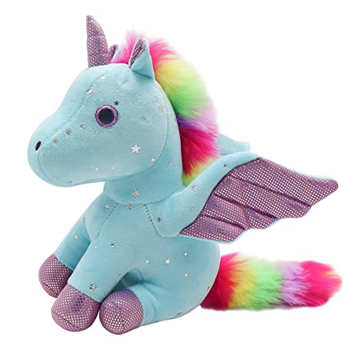 Heionia Einhorn Kuscheltier Plüsch Regenbogen Einhorn Plüschtier Einhorn Stofftier Plüsch Mädchen, 23CM(Blau) von Heionia