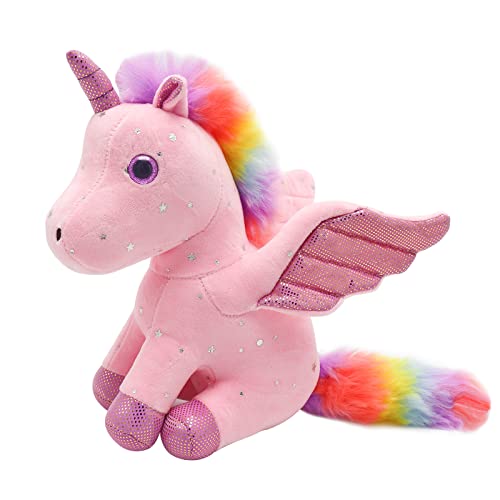 Heionia Plüschtier Einhorn Puppe Plüschtiere Plüschtiere Geburtstagsgeschenk Mädchen Kinder 23 cm (Rosa) von Heionia