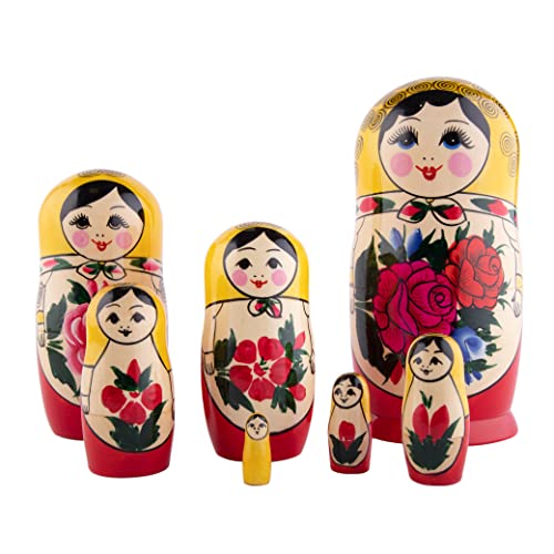 Heka Naturals Semjonov Matroschka-Puppen | Matroschka-Puppenset aus natürlichem Holz, traditionelle Babuschka Heimdekoration, Stapelspielzeug aus Holz, handgefertigte Spielzeuge, niedliches Geschenk Heka Naturals Semjonov Matroschka-Puppen | Matroschka-Puppenset aus natürlichem Holz, traditionelle Babuschka Heimdekoration, Stapelspielzeug aus Holz, handgefertigte Spielzeuge, niedliches Geschenk von Heka Naturals