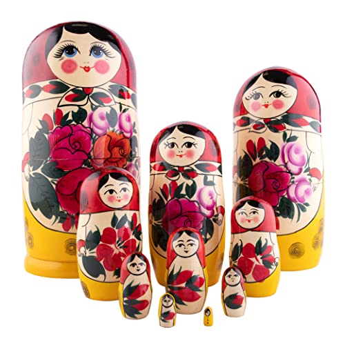 Heka Naturals Semjonov Matroschka-Puppen | Matroschka-Puppenset aus natürlichem Holz, traditionelle Babuschka Heimdekoration, Stapelspielzeug aus Holz, handgefertigte Spielzeuge, niedliches Geschenk Heka Naturals Semjonov Matroschka-Puppen | Matroschka-Puppenset aus natürlichem Holz, traditionelle Babuschka Heimdekoration, Stapelspielzeug aus Holz, handgefertigte Spielzeuge, niedliches Geschenk von Heka Naturals
