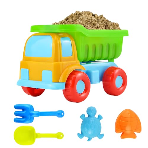 Sandspielzeug Junge Mädchen, Sandkasten Strand Spielzeug mit Fahrzeug Schaufel Rechen Sandförmchen, Sandkastenspielzeug für Kinder Spielzeug ab 2 3 4 5 Jahr von Hekasvm