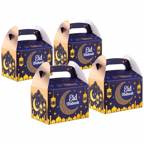 HEKU Eid Mubarak Geschenkfaltboxen-Set 4 STK., mit Tragegriff (15x10x10 cm) | Hochwertige Pappbox | Festliches Design I Hotfoil-Veredelung Mitbringsel HEKU Eid Mubarak Geschenkfaltboxen-Set 4 STK., mit Tragegriff (15x10x10 cm) | Hochwertige Pappbox | Festliches Design I Hotfoil-Veredelung Mitbringsel von Heku