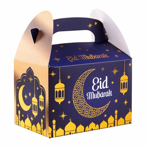 HEKU “Eid Mubarak” Geschenkfaltbox mit Tragegriff (15x10x10 cm) | Hochwertige Pappbox | Festliches Design I Hotfoil-Veredelung Ramadan HEKU “Eid Mubarak” Geschenkfaltbox mit Tragegriff (15x10x10 cm) | Hochwertige Pappbox | Festliches Design I Hotfoil-Veredelung Ramadan von Heku