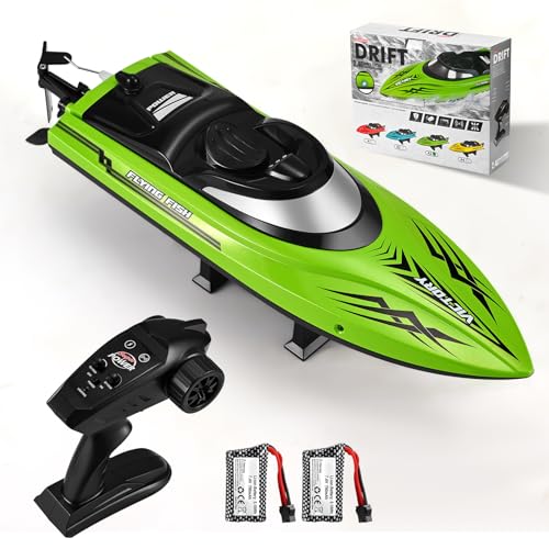 Helangel RC Boot, 2,4 GHz ferngesteuertes Boot, 25 km/h, selbstaufrichtende Rennboote, Outdoor, funkgesteuertes Wasserfahrzeug mit Alarm bei schwacher Batterie, wiederaufladbarer Akku für Pools, Seen Helangel RC Boot, 2,4 GHz ferngesteuertes Boot, 25 km/h, selbstaufrichtende Rennboote, Outdoor, funkgesteuertes Wasserfahrzeug mit Alarm bei schwacher Batterie, wiederaufladbarer Akku für Pools, Seen von Helangel