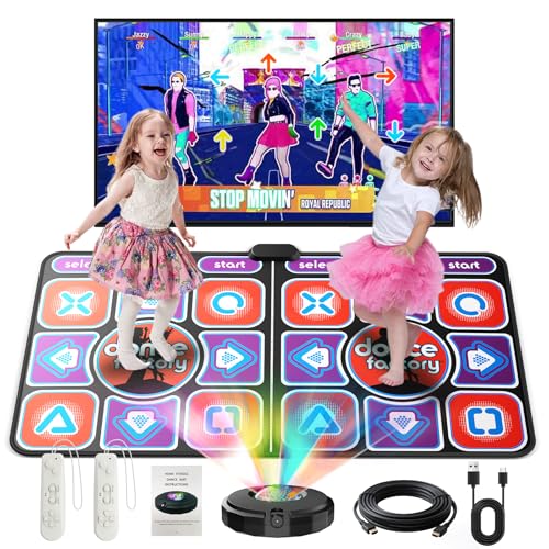Helangel Tanzmatte für Kinder und Erwachsene, interaktive Tanzmatte für TV mit Kamera, verbesserte Modelle, doppelte Tanzmatte mit Musik, langlebig, rutschfest (166 x 93 cm) von Helangel