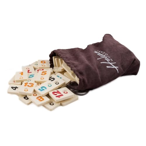 Helena Wood Art, Rummy/Okey Spielsteine im Beutel, aus Melamin, Okey Tasi, 104 Spielsteine + 2 Joker Helena Wood Art, Rummy/Okey Spielsteine im Beutel, aus Melamin, Okey Tasi, 104 Spielsteine + 2 Joker von Helena Wood Art