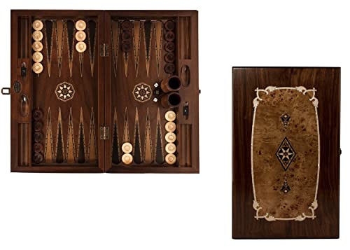 Helena Wood Art, Handgefertigtes Hochwertiges Backgammon Spiel aus Holz, Tavla, 100% Holz, Deluxe Edition, TricTrac, 52 x 30 cm von Helena Wood Art