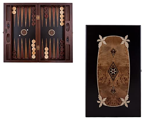 Helena Wood Art, Handgefertigtes Hochwertig Backgammon Spiel aus Holz, Tavla, 100% Holz, Deluxe Edition, Tric Trac von Helena Wood Art