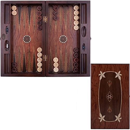 Helena Wood Art, Handgefertigtes Hochwertiges Backgammon Spiel aus Holz, Tavla, 100% Holz, Deluxe Edition, TricTrac von Helena Wood Art