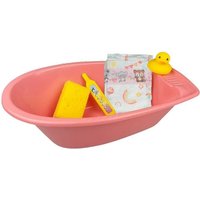 Puppen-Badewannenset mit Zubehör, 41x23x13 cm, rosa (Schwamm, Ente, Thermomete Puppen-Badewannenset mit Zubehör, 41x23x13 cm, rosa (Schwamm, Ente, Thermomete von Heless GmbH