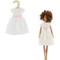 Time2Shine Weißes Traumkleid mit Rosenmuster für Modepuppen der Größe 29 cm von Heless GmbH