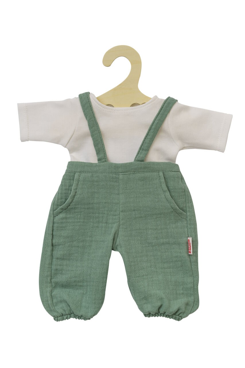 Bio Latzhose & Shirt, Puppe, salbei, 28-35 Bio Latzhose & Shirt, Puppe, salbei, 28-35 von Heless