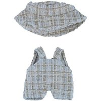 Bouclé Latzhose mit Fischerhut Monster Styles hellblau 15cm Bouclé Latzhose mit Fischerhut Monster Styles hellblau 15cm von Heless