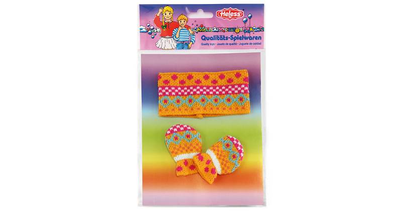 Fäustlinge und Stirnband Jolly Gr. 28-35 cm, Puppenkleidung bunt von Heless