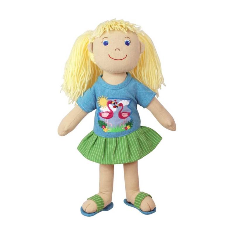 Fair Trade Puppen-Kleid Flamingo , Gr. 35-45 cm von Heless