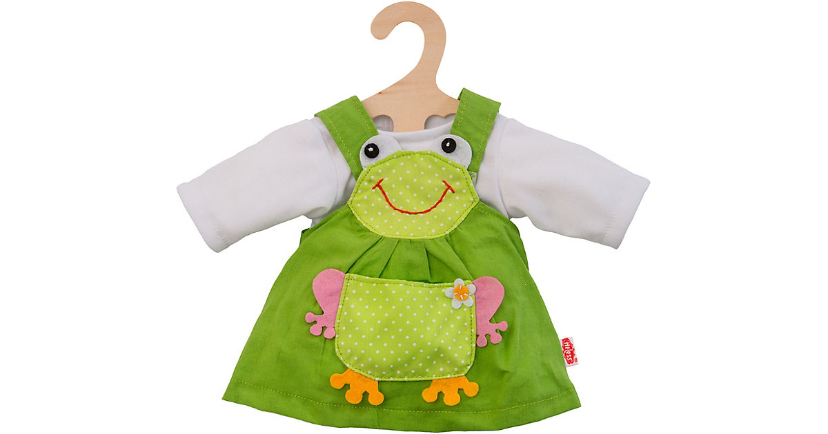 Puppenkleid mit Froschmotiv, 2-tlg., Gr. 28-35 cm grün/weiß Puppenkleid mit Froschmotiv, 2-tlg., Gr. 28-35 cm grün/weiß von Heless