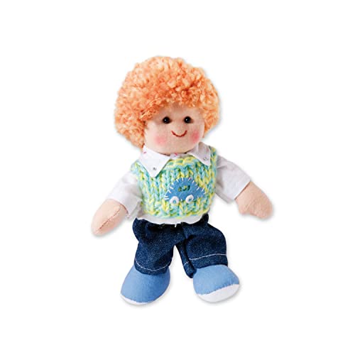 Heless 101 - Stoffpuppe Junge Felix mit Jeans, Ringelshirt und Halstuch, ca. 15 cm große Weich-Puppe zum Kuscheln, Spielen und Liebhaben von Heless