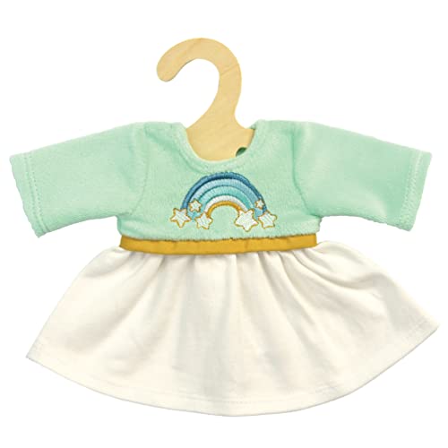 Heless 1065 - Puppenkleidung im Design Rainbow, Kleid mit Regenbogenbestickung für Puppen und Kuscheltiere der Größe 28 - 35 cm von Heless