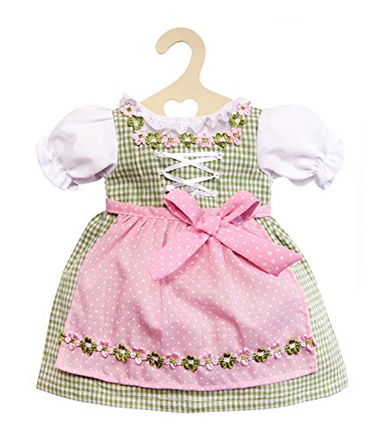 Heless 1111 - Fesches Dirndl, für Puppen, 1 von 2 Designs (zufällige Auswahl), Größe 28 - 33 cm von Heless