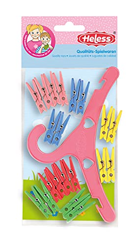 Heless 116 - Set aus 20 Wäscheklammern und einem Kleiderbügel, bunt, Zubehör für den Puppenhaushalt Heless 116 - Set aus 20 Wäscheklammern und einem Kleiderbügel, bunt, Zubehör für den Puppenhaushalt von Heless