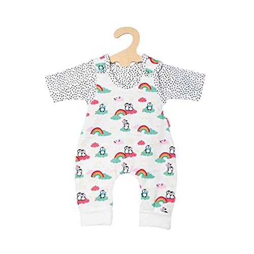 Heless 1185 - Bekleidungs-Set für Puppen im Pinguin Pünktchen Design, 2 teilig mit Strampler und T-Shirt, Größe 28 - 35 cm von Heless