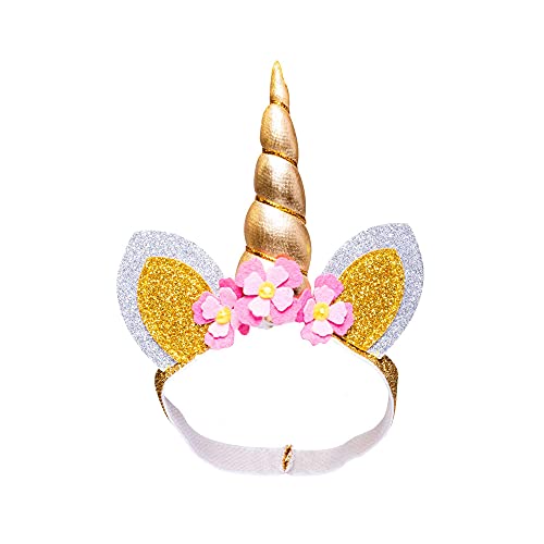 Heless 1311 - Haarband für Puppen, mit gold-glitzerfarbenem Horn, Glitzer-Öhrchen und Blüten, Gr. 28 - 35 cm Heless 1311 - Haarband für Puppen, mit gold-glitzerfarbenem Horn, Glitzer-Öhrchen und Blüten, Gr. 28 - 35 cm von Heless