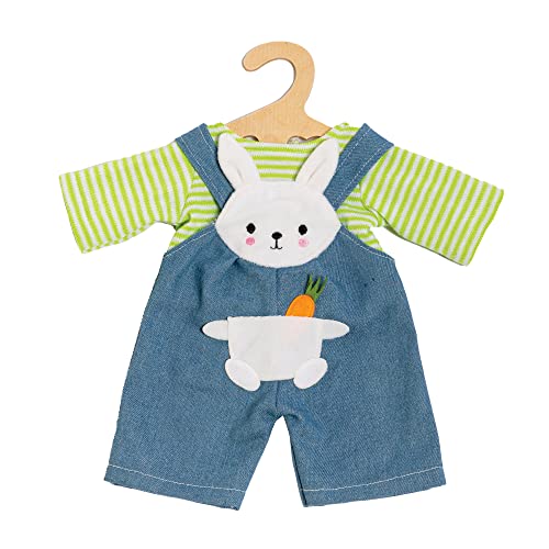 Heless 1316 - Puppenkleidung im Design Bunny Lou, 2 teiliges Set mit Latzhose und Ringelshirt für Puppen und Kuscheltiere der Größe 28-35 cm von Heless