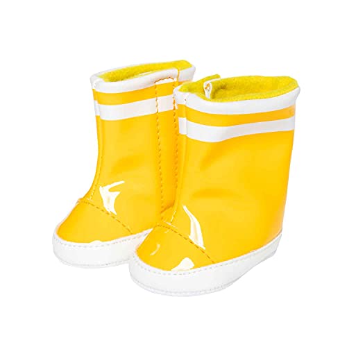 Heless 1401 - Gummistiefel für Puppen, in Gelb, Größe 30 – 34 cm, für trockene Puppenfüße bei Regenwetter und Trendsetter in der Puppenmodewelt von Heless