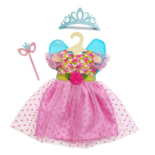 Heless 1440 - Puppenkleidung im Design Prinzessin Lillifee, Kleid inkl. Glitzerkrone und Augenmaske für Puppen und Kuscheltiere der Größe 28-35 cm von Heless