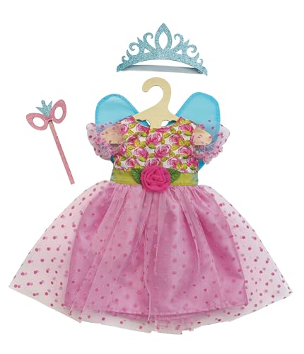 Heless 1440 - Puppenkleidung im Design Prinzessin Lillifee, Kleid inkl. Glitzerkrone und Augenmaske für Puppen und Kuscheltiere der Größe 28-35 cm von Heless