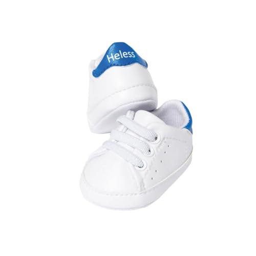 Heless 1451 - Sneaker für Puppen, in Weiß, Größe 30 – 34 cm, modisches Schuhwerk für den Puppen-Alltag von Heless