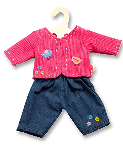 Heless 1504 - Bekleidungs-Set für Puppen, 2-teilig mit Strickjacke und Jeans, in den Farbvarianten Blau oder Pink, 1 von 2 Designs (zufällige Auswahl), Größe 28 - 35 cm Heless 1504 - Bekleidungs-Set für Puppen, 2-teilig mit Strickjacke und Jeans, in den Farbvarianten Blau oder Pink, 1 von 2 Designs (zufällige Auswahl), Größe 28 - 35 cm von Heless