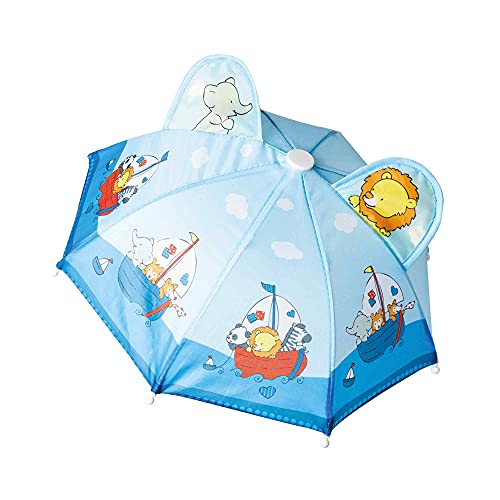 Heless 183 - Regen-Schirm für Puppen im Design Segelfreunde, idealer Schutz bei Regen-Wetter, Wind und Schnee von Heless