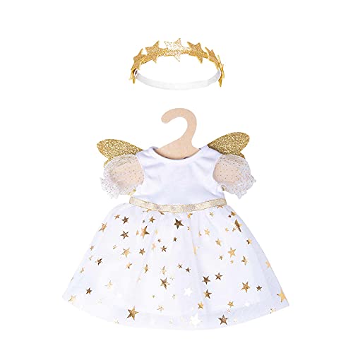 Heless 2152 - Kleid für Puppen im Design Schutzengel, mit goldenen Flügeln und Sternen-Haarband, Größe 35 - 45 cm von Heless