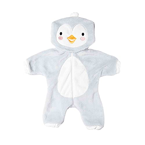 Heless 2198 - Overall für Puppen im Pinguin-Design, kuschelweicher Einteiler mit Kapuze und Reißverschluss, Größe 35 - 45 cm von Heless