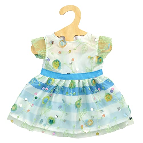 Heless 2232 - Puppenkleidung im Design Blumenmeer, sommerliches Kleid mit feinen Pailletten-Blumenstickereien für Puppen und Kuscheltiere der Größe 35 - 45 cm von Heless